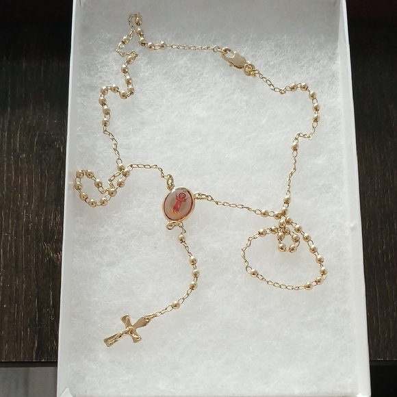 Elegant Gold Rosary Necklace - Picture 1 of 6